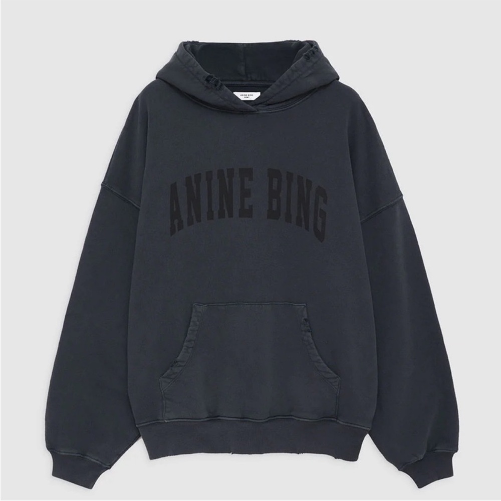 Anine bing Harvey dark wash sweatshirt size large